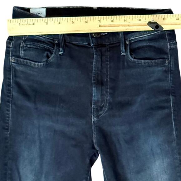 Mother The Stunner Zip Two Step Fray Last Call Dark Wash Skinny Jeans size 25 - Picture 5 of 14